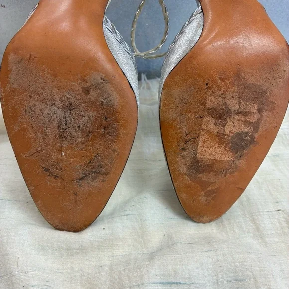 Vintage Amano Silver T-Strap Heels! - Picture 7 of 8
